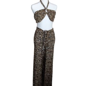 Wild Cheetah Print Pant Wrap and Bandeau Set